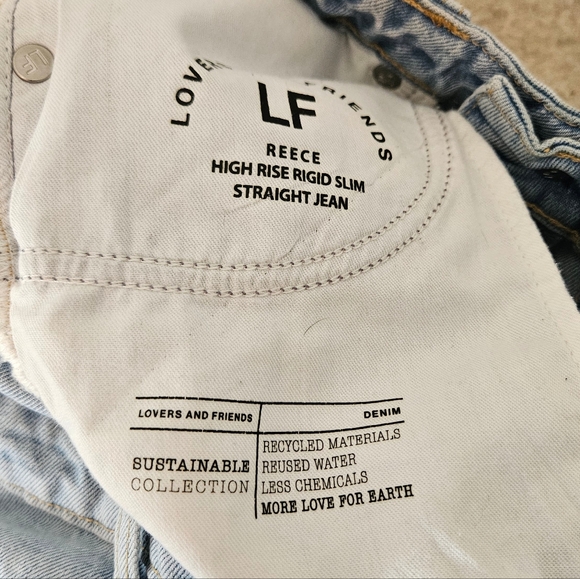 Lovers and Friends Reece High Rise Rigid Slim Straight Leg Cropped Jeans Size 26 - Picture 6 of 6